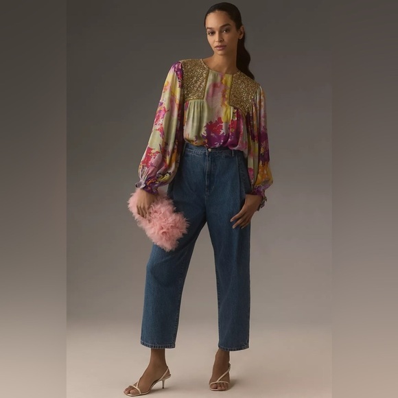NWT Size S (P2P 19") - Bl-nk Miranda Peasant Blouse - Picture 7 of 16